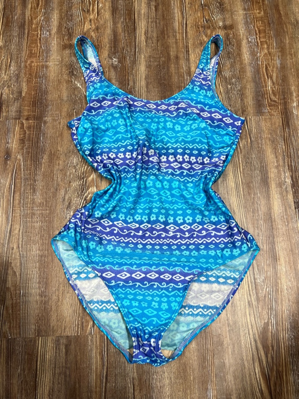 Vintage Y2K Blue one piece swimsuit